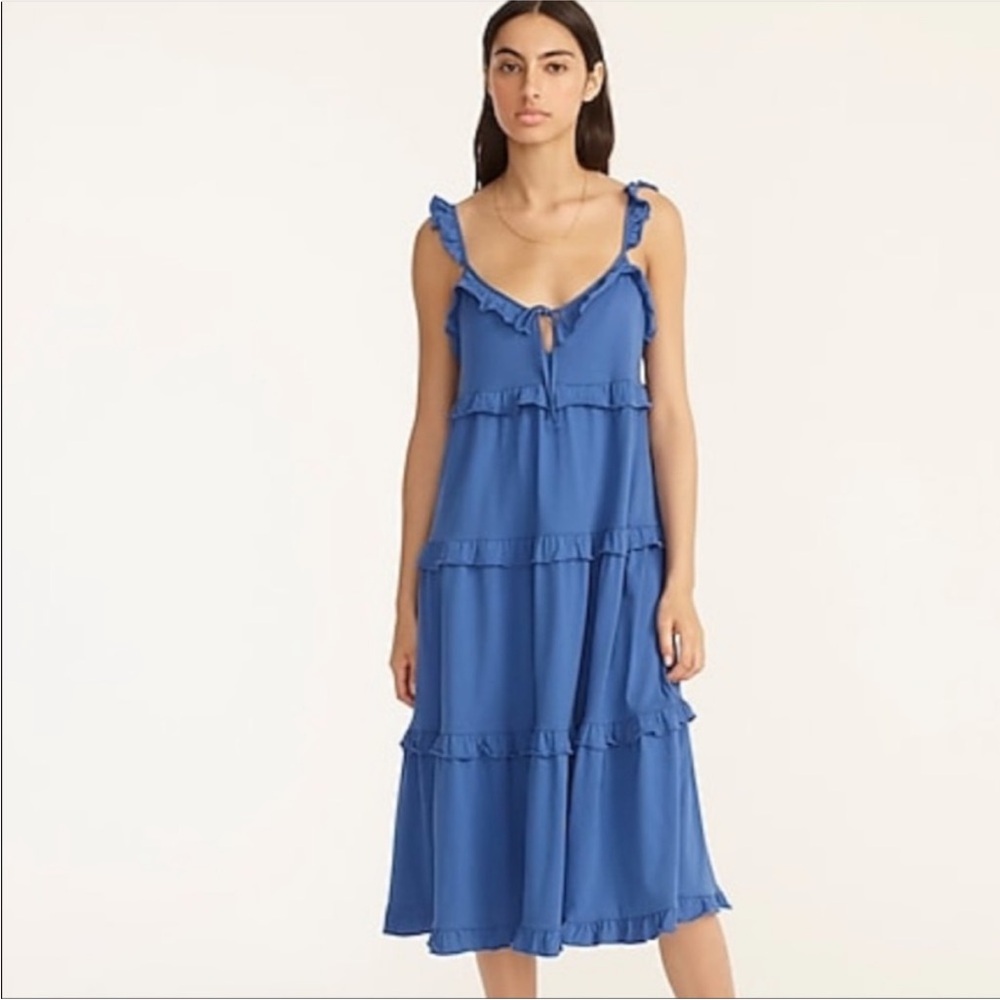 Jcrew Tiered knit keyhole maxi dress
Item BB453, Blue, large